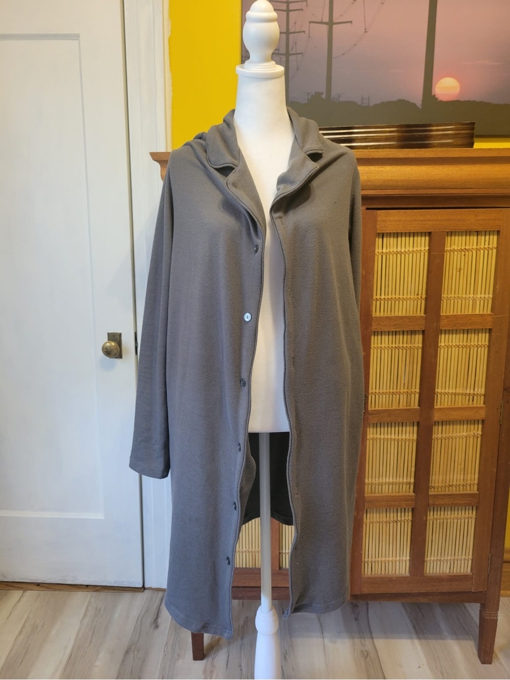 Women's Gray Hooded Button-Front Cardigan l PTP 20